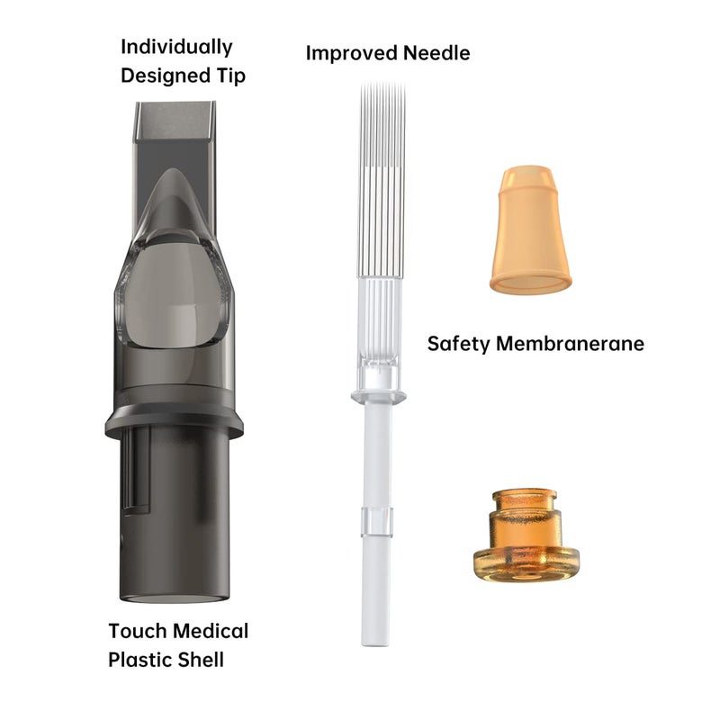 Needlehouse Professional Disposable #12(0.35mm)(13RM) Tattoo Needles Cartridges 13 Curved Magnum 20pcs (1213RM) - Image 3